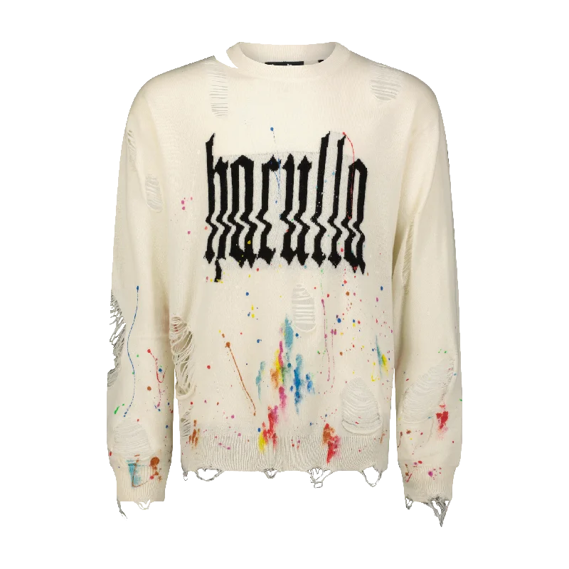 Men's biking sweater-GLITCHED HACULLA KNITTED SWEATER