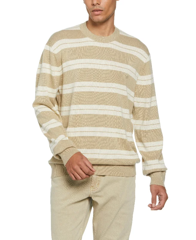 Men's weekend knit-Logo Stripe Crew Sweater