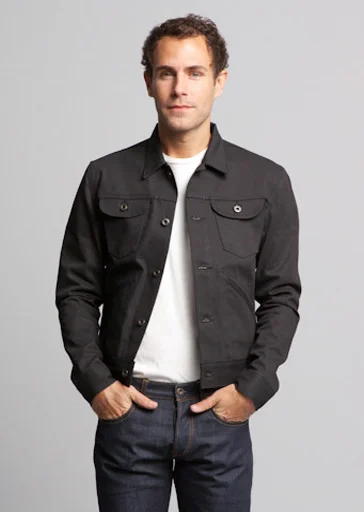 Men's non-iron jacket-Brooklyn Denim Co. Stretch Denim Jacket - Black