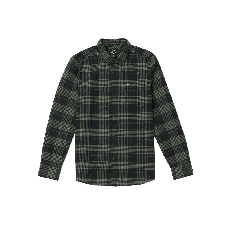 Men's summer-ready dress shirt-Caden Plaid Long Sleeve Flannel