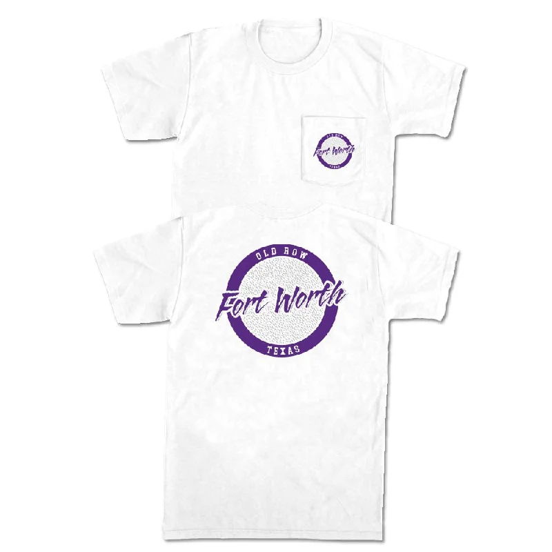 Men's performance wear t-shirt-Fort Worth, Texas Circle Logo Pocket Tee