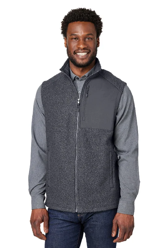 North End Mens Aura Sweater Fleece Full Zip Vest - Carbon Grey