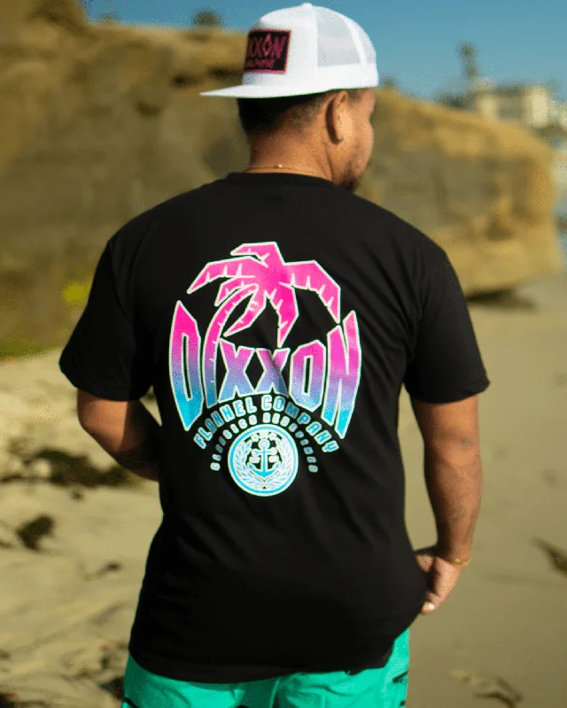 Men's summer fit t-shirt-Neon Palm T-Shirt - Black