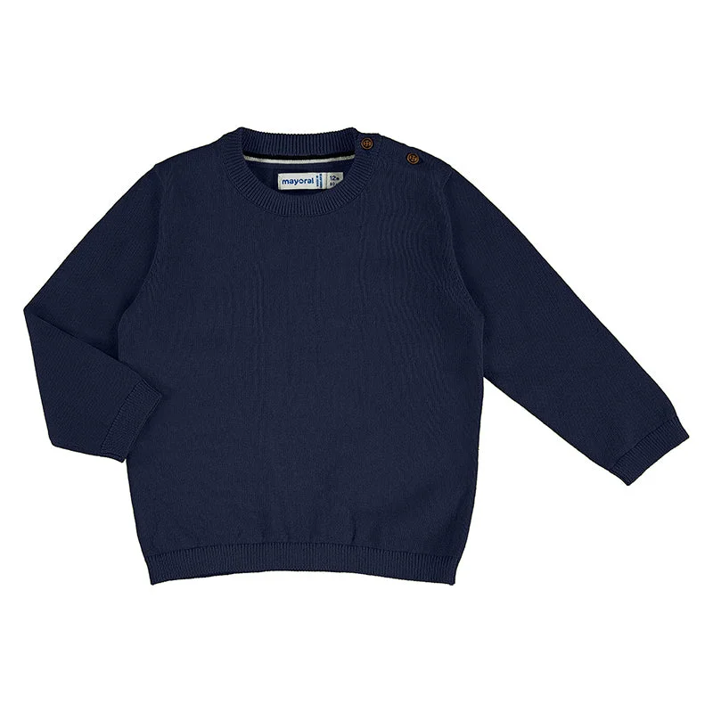 Men's workout sweater-Mayoral Baby Basic Cotton Sweater _Navy 309-68