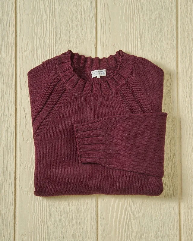 Men's smart casual sweater-Quaker Crewneck Sweater in Merlot