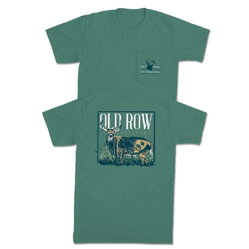 Men's weather-resistant casual t-shirt-Old Row Outdoors Trophy Buck Pocket Tee