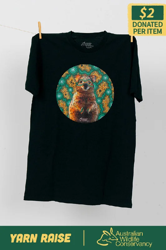 Men's all-season t-shirt-Quokka 'Australian Wildlife Conservancy' Pine Green Cotton Crew Neck Unisex T-Shirt