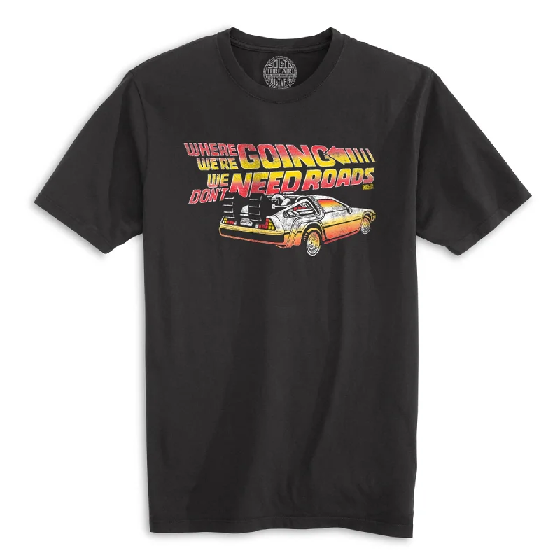 Men's all-season t-shirt-Where We're Going We Don't Need Roads Organic Cotton T-shirt