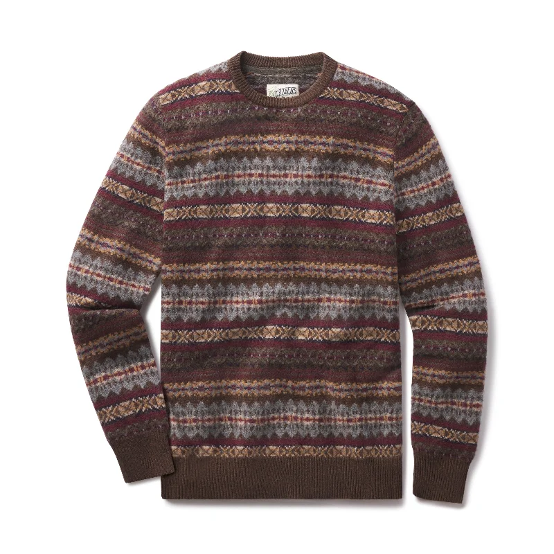 Men's club knit-Burns Wool Fair Isle - Loden Multi Color