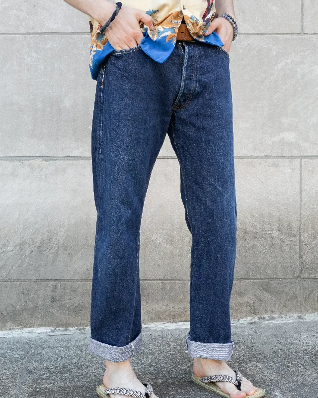 Men's adventure-ready casual pants-Japanese Repro Selvedge Denim Jeans, Sugar Cane Brand - 33" x 34"