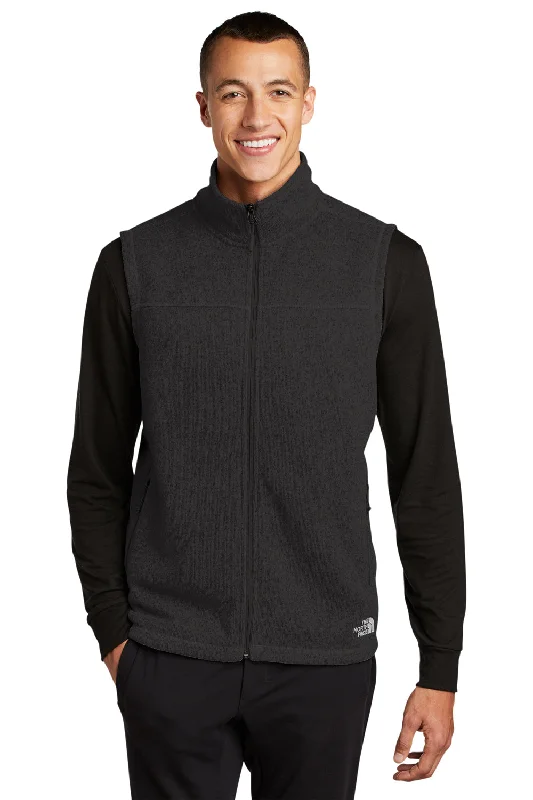 The North Face Mens Sweater Fleece Full Zip Vest - Heather Black