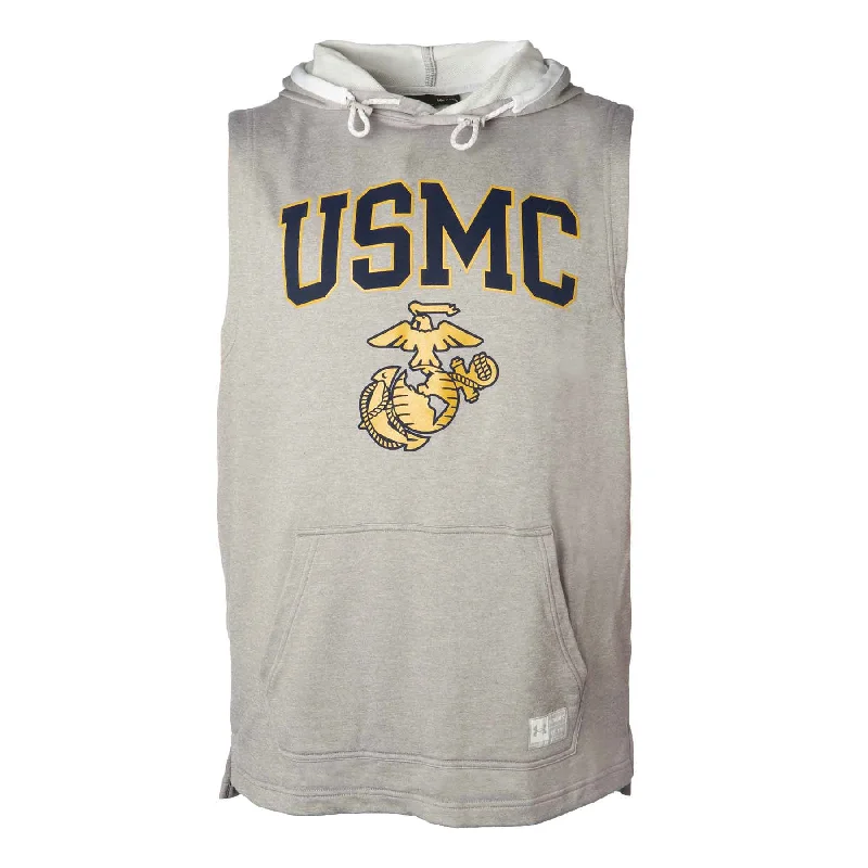 Men's weather-resistant casual hoodie-UA USMC EGA Sleeveless Hoodie