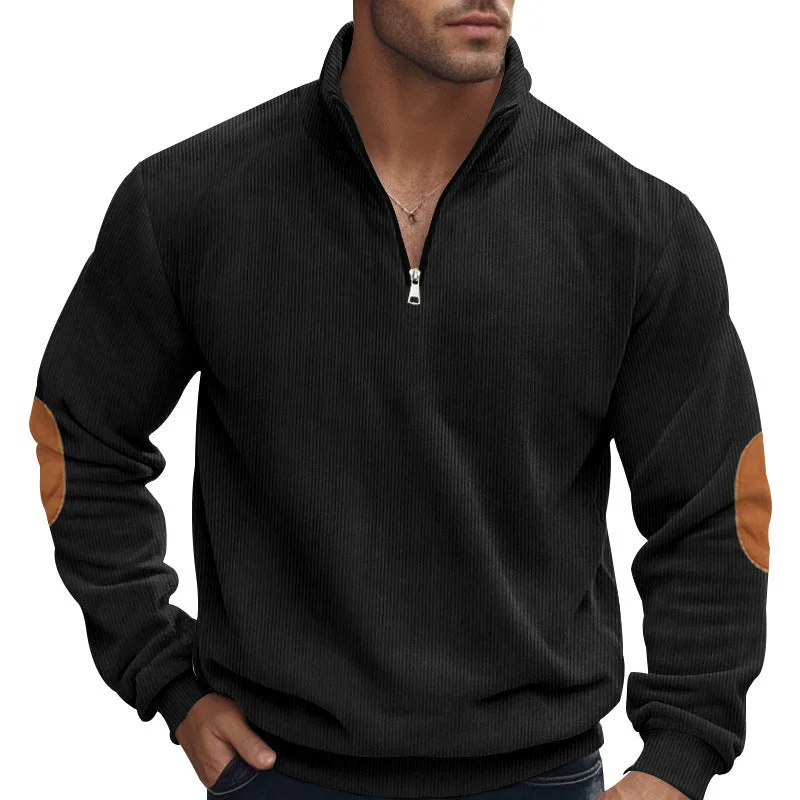 Men's fair trade sweater-All-matching Embroidered Men's Corduroy Top