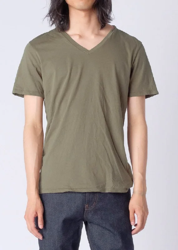 Men's eco-friendly active t-shirt-Brooklyn Denim Co. Organic Cotton V-Neck T-Shirt - Beech Bark