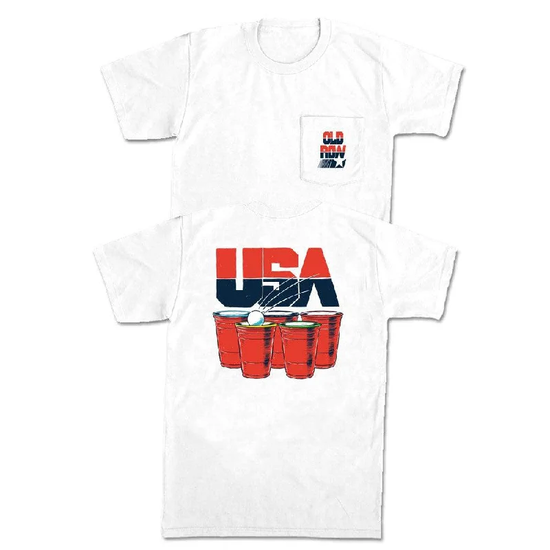 Men's premium fabric t-shirt-USA Drinking Team Pocket Tee