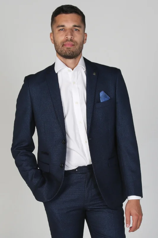 Men's sporty jacket-Arthur - Men's Navy Blazer