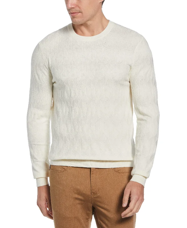 Men's pullover sweater-Tech Knit Stitch Crew Neck Sweater