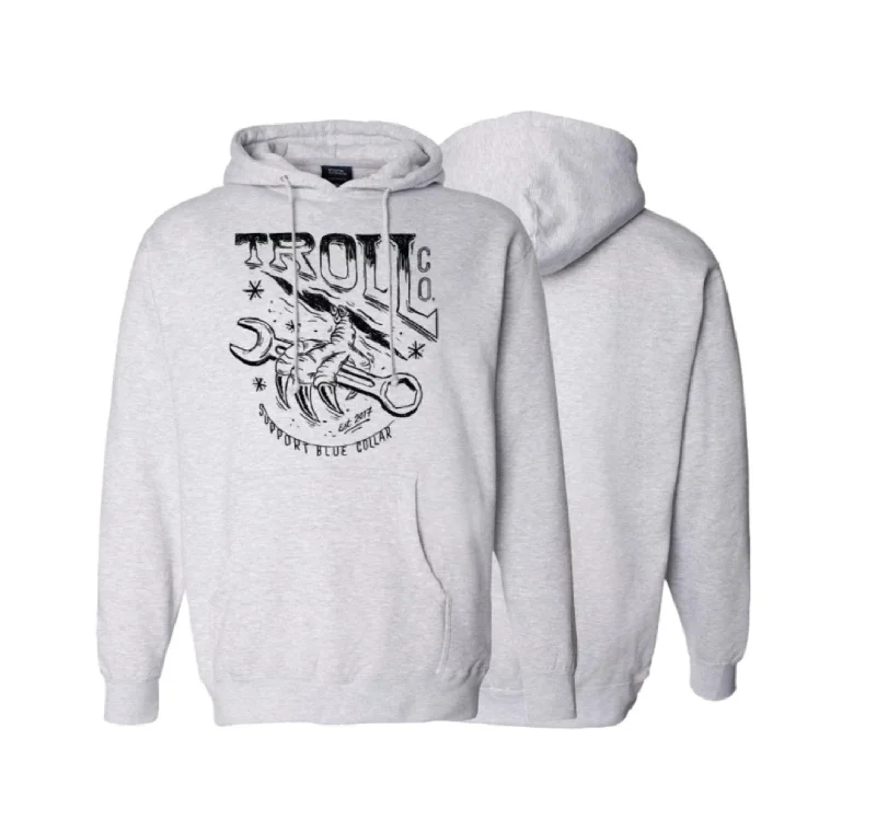 Men's pre-shrunk gym hoodie-Troll Co. Men's Talon Wrench Graphic Hooded Sweatshirt