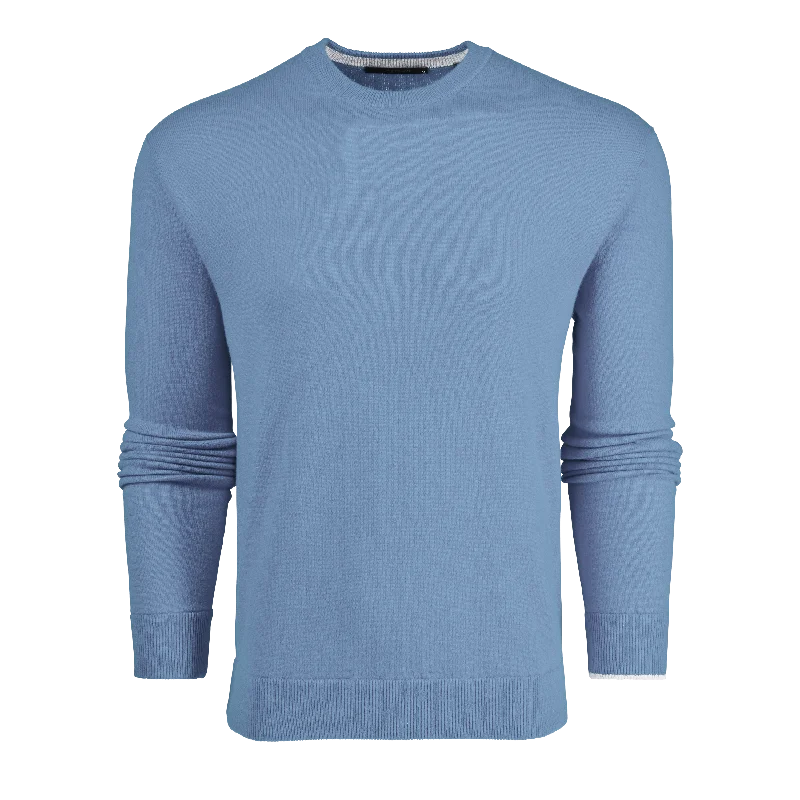 Men's basic sweater-Tomahawk Cashmere Crewneck Sweater (Wolf Blue)