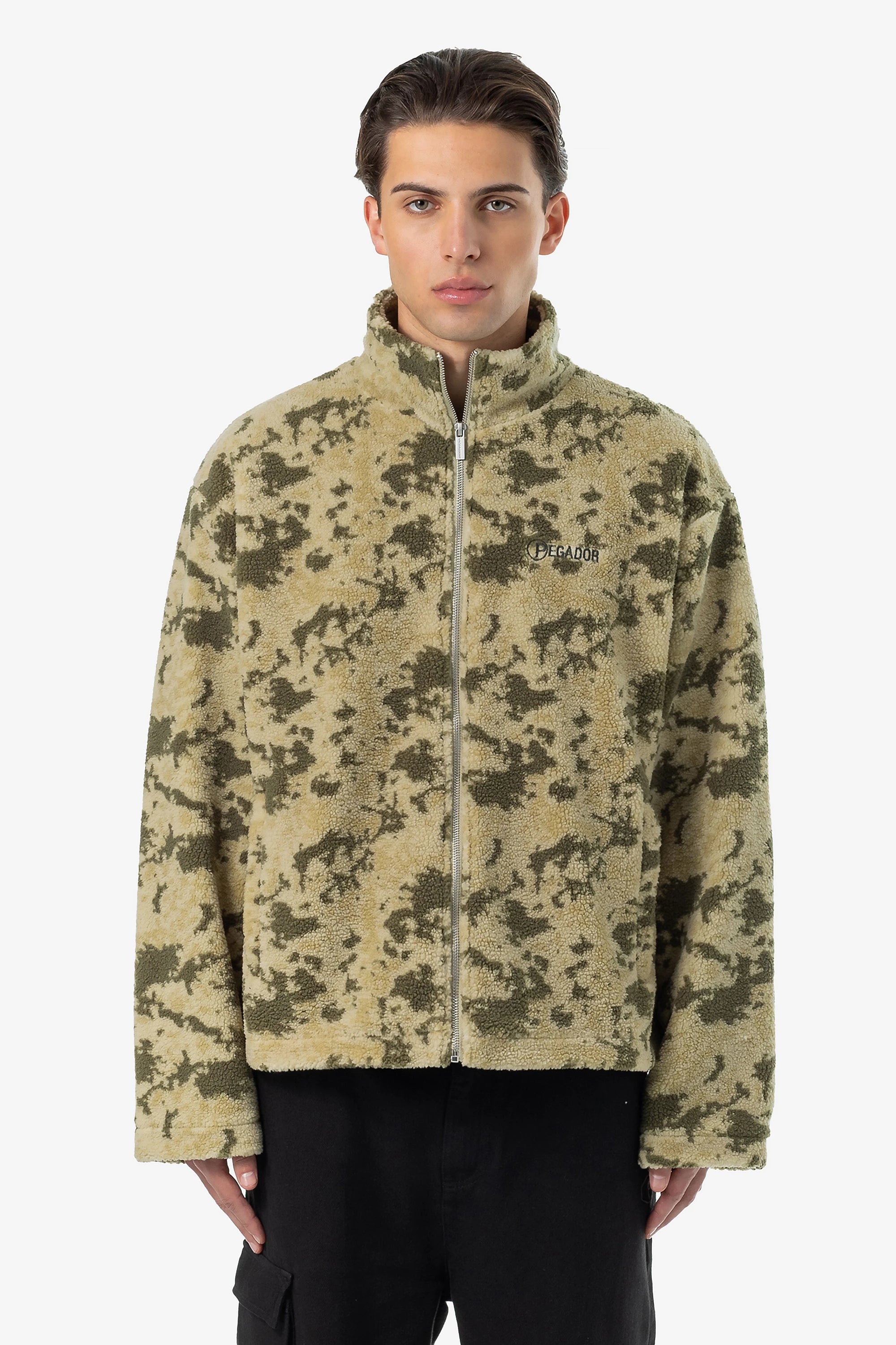 Men's eco-conscious jacket-Johnson Teddy Jacket Mud Camouflage